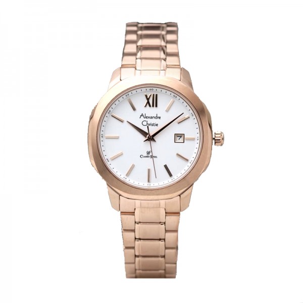 Alexandre Christie AC 8619 Rosegold White Lady LDBRGSL